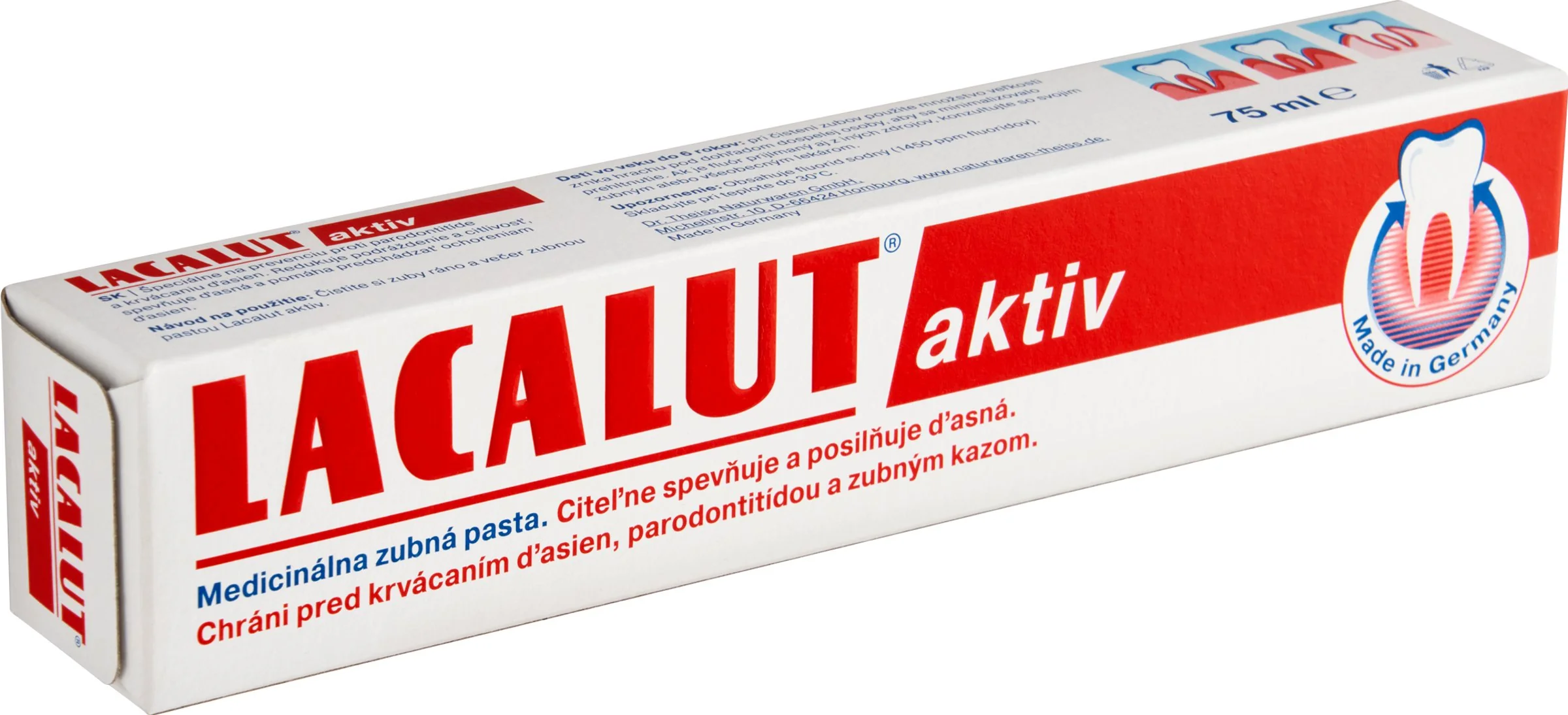 LACALUT AKTIV Zubná pasta 1×75 ml, zubná pasta