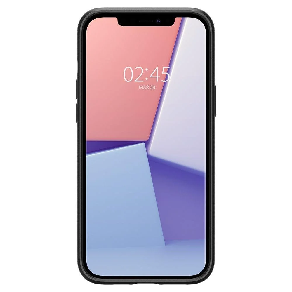 Spigen Liquid Air silikónový kryt na iPhone 12 / 12 Pro, čierny 