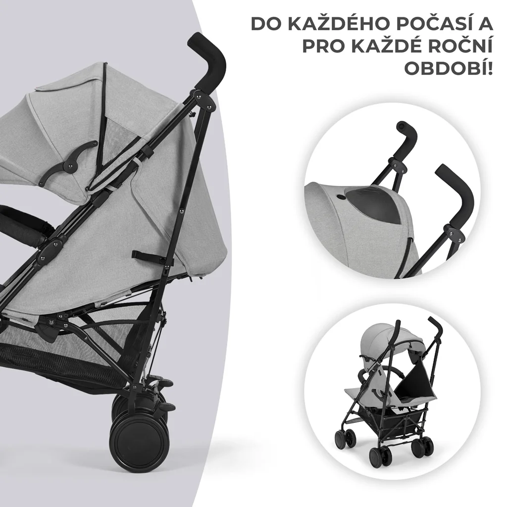 KINDERKRAFT Kočík športový Siesta Ash grey 1×1 ks, športový kočík