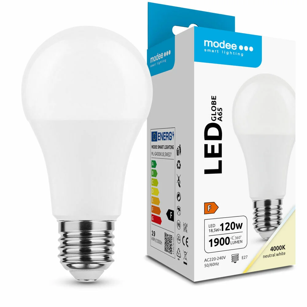 Modee Lighting LED žiarovka Globe A60 18,5W E27 270° 4000K 1521 lm ERP (ML-G4000K18,5WE27)