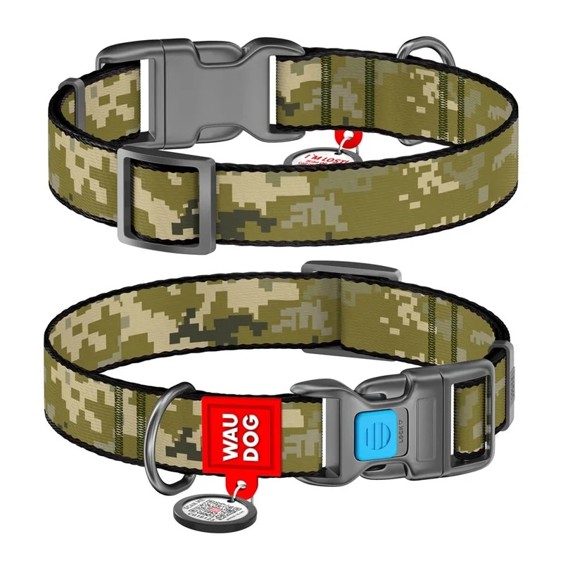 Nylonový obojok s QR kódom MILITARY, Varianta: XL