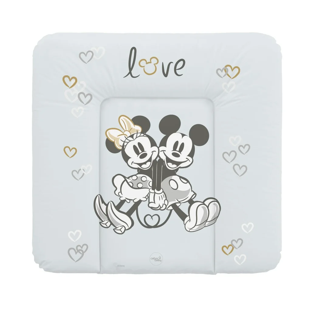 CEBA Podložka prebaľovacia mäkká na komodu (75x72) Disney Minnie & Mickey Grey