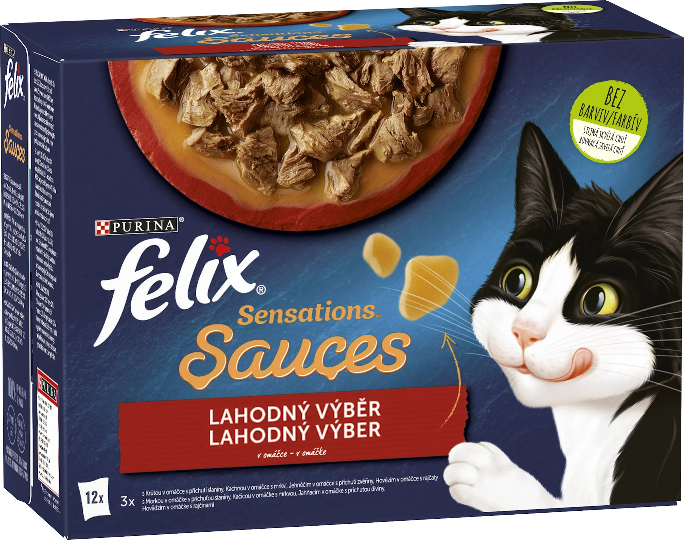 FELIX Sensations Sauces hovädzie/jahňacie/morka/kačica och. om. (12x85g) 12×85 g, kapsičky pre mačky