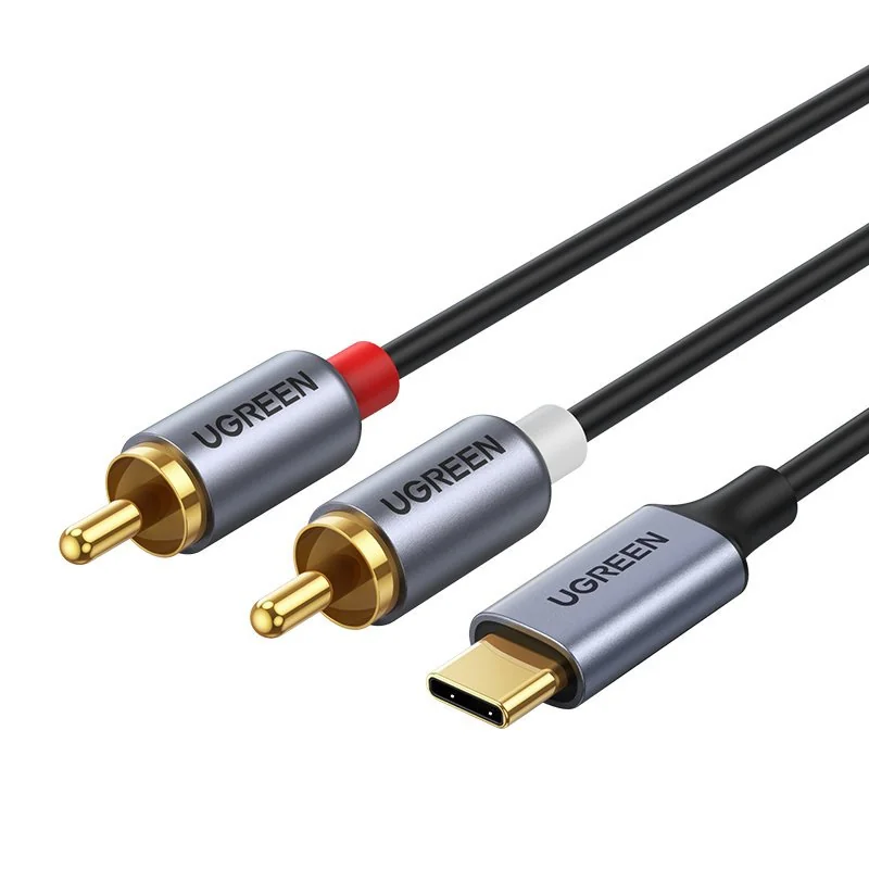 Ugreen CM451 audio kábel USB-C / 2x RCA M/M 1.5m, sivý 