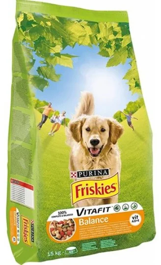 FRISKIES GP 15kg Balance s kuracim, hovädzím a zeleninou 1×15 kg, kompletné krmivo pre dospelých psov