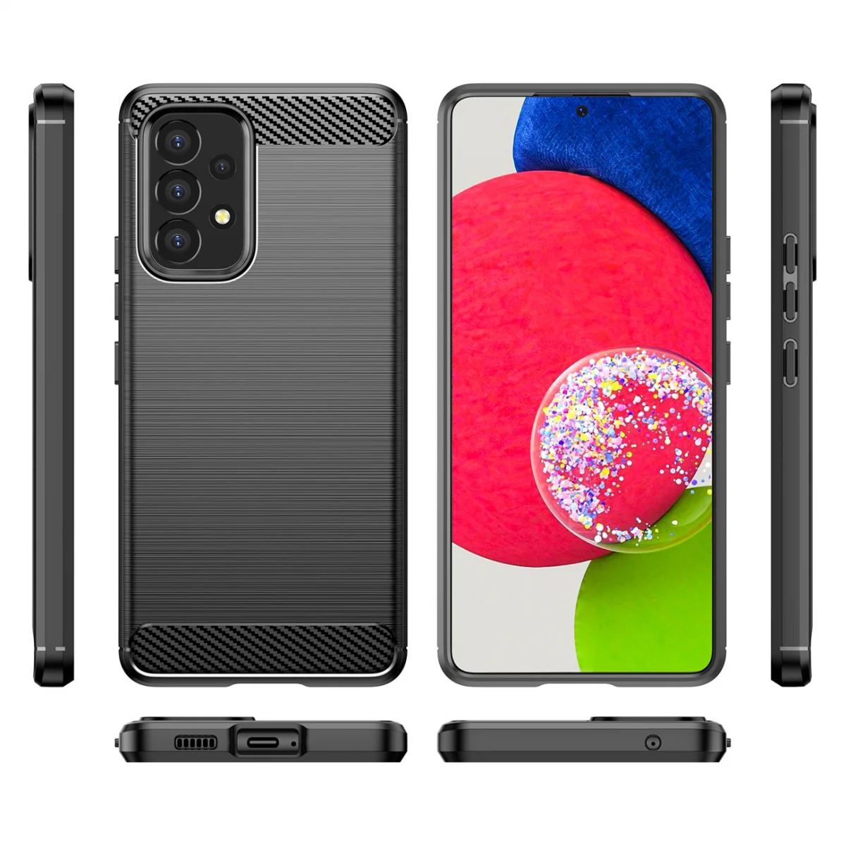 MG Carbon Case Flexible silikónový kryt na Samsung Galaxy A53 5G, čierny ny