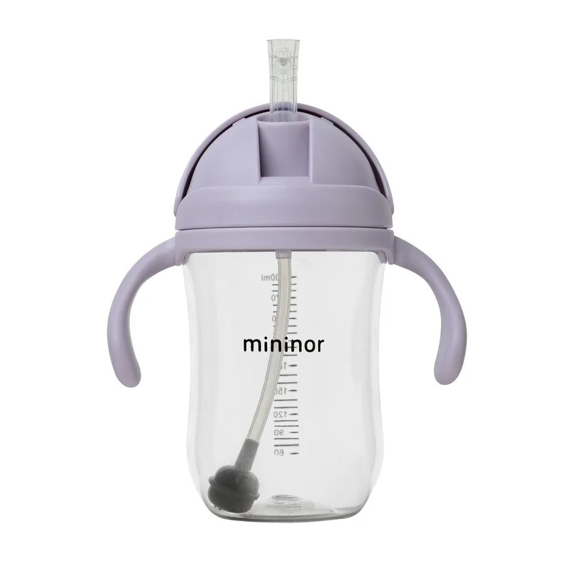 MININOR - Fľaša so slamkou Tritan 330 ml Lilac Flower 