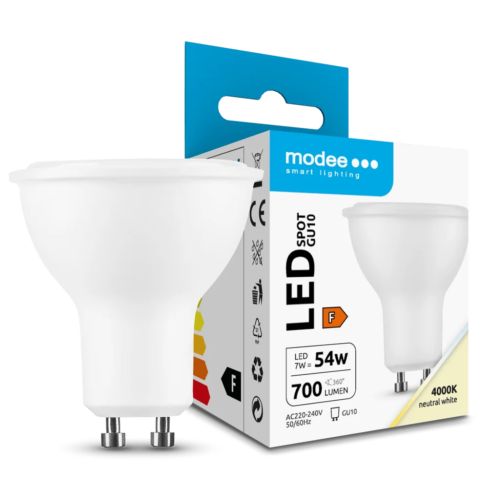 Modee LED žiarovka Bulb Alu-Plastic 7W GU10 110° neutrálna biela 700lm (ML-GU10P4000K7WN)