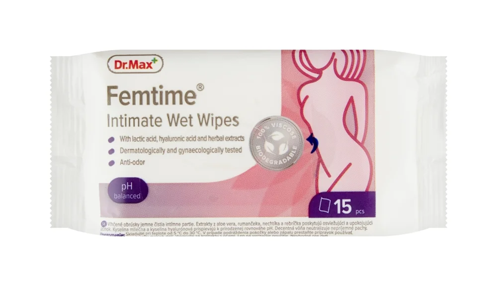 Dr. Max Femtime Intimate Wet Wipes 1×15 ks, intímne vlhčené obrúsky