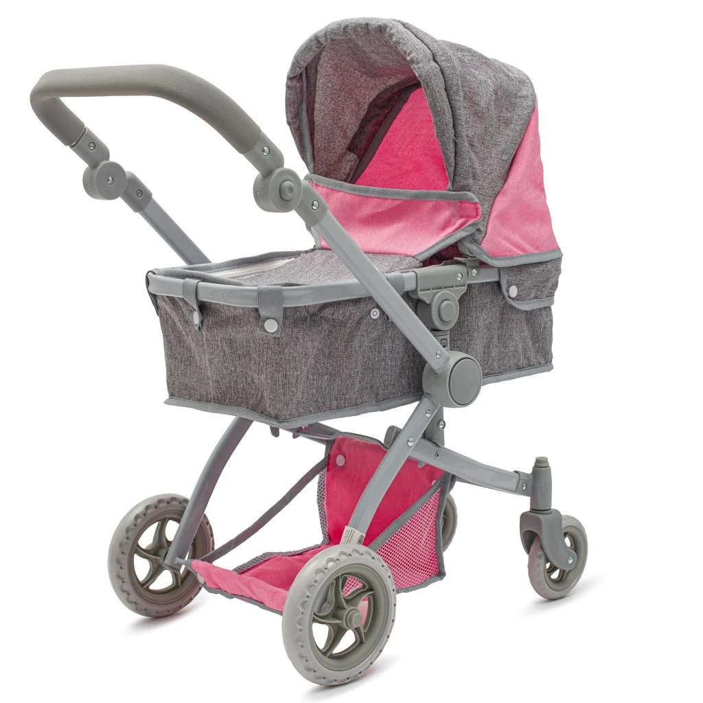 Kočík pre bábiky 2v1 Baby Mix Sophie pink-grey , 20C56090 