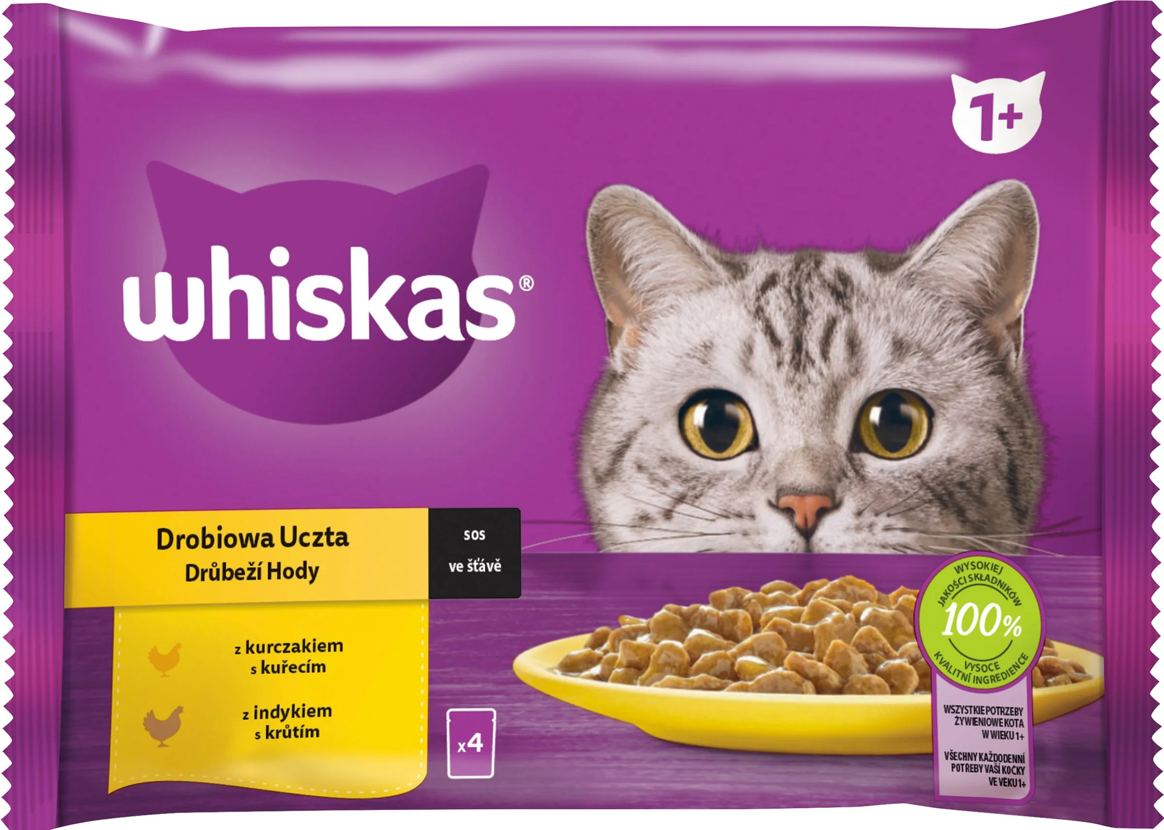 WHISKAS Kapsička Hydinový výber v šťave 4pack