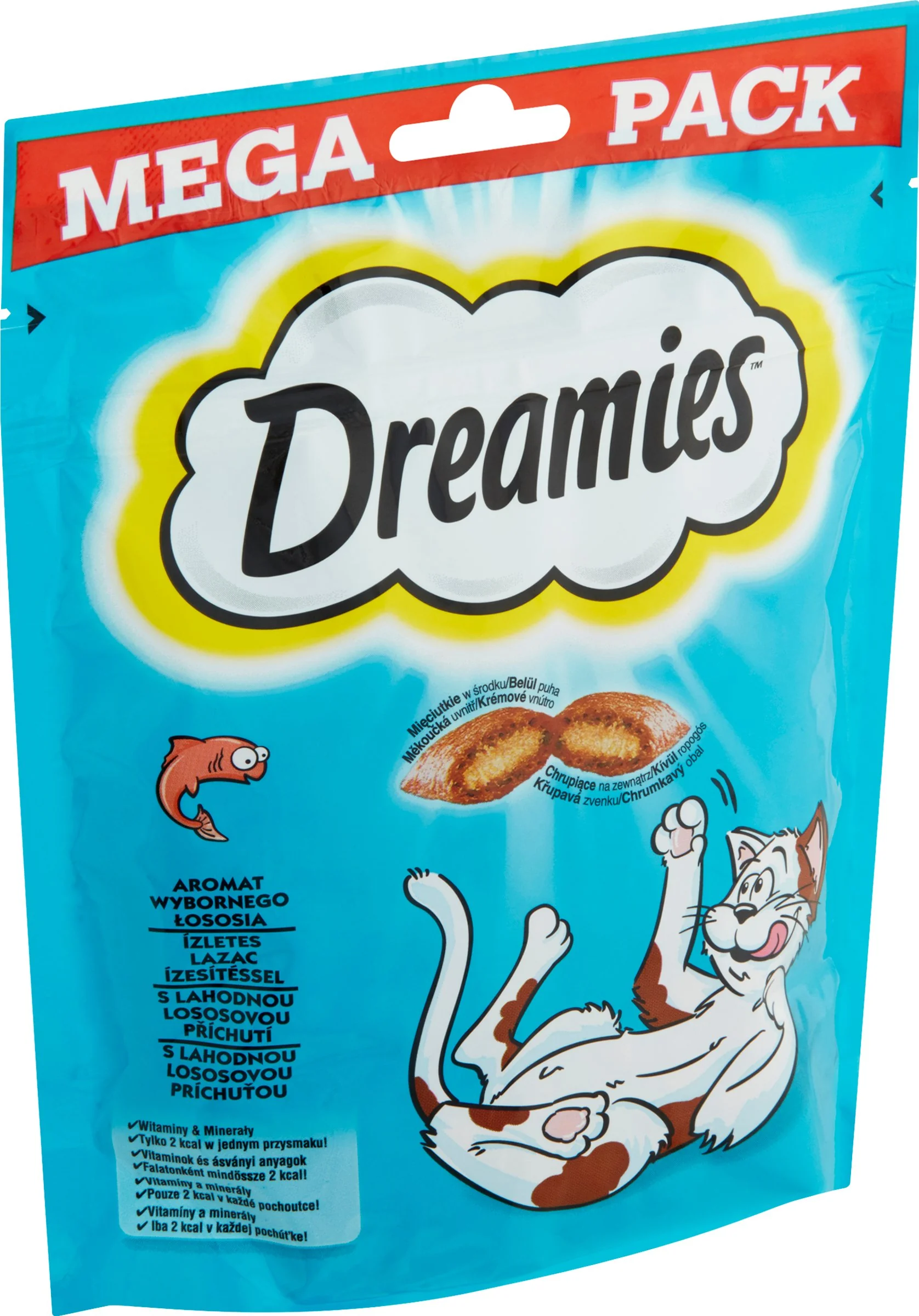 DREAMIES chrumkavá pochúťka s lososom 1×180g, krmivo s lososom