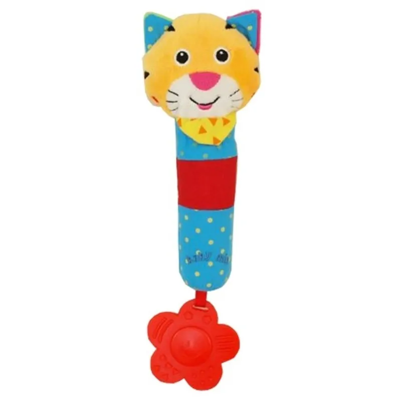 Detská pískacia plyšová hračka s hrkálkou Baby Mix tiger, 20C24528