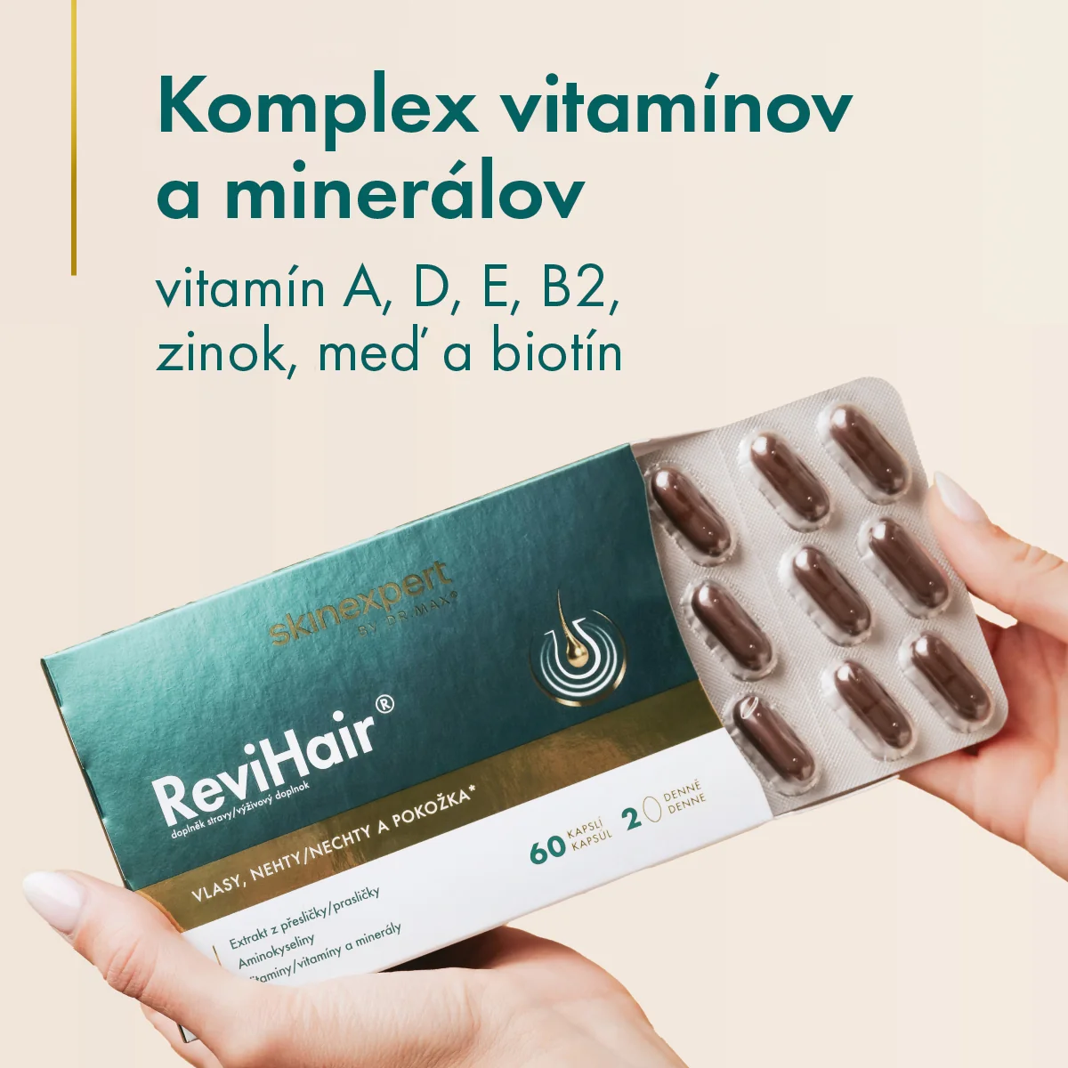 Skinexpert by Dr. Max ReviHair® 1×60 cps, výživový doplnok