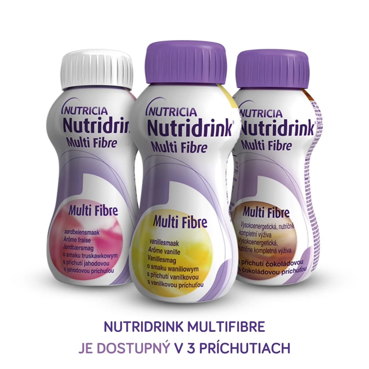 Nutridrink Multi Fibre vanilková príchuť 4×200 ml, nápoj na medicínske účely