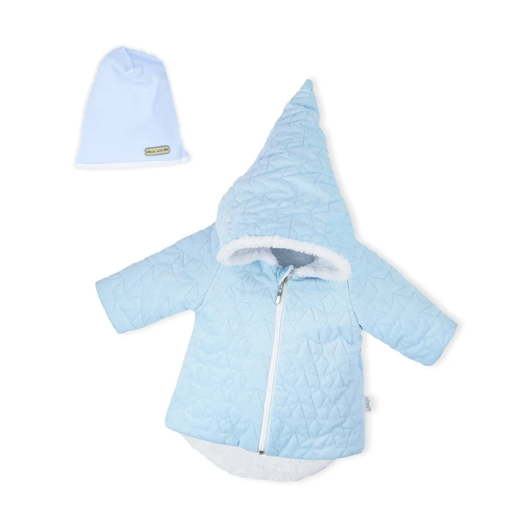 Zimný dojčenský kabátik s čiapočkou Nicol Kids Winter modrý 56 (0-3m), 20C44226