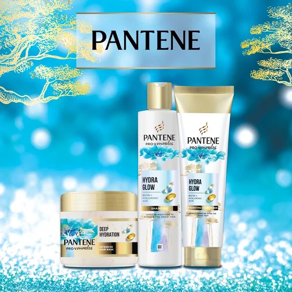 Pantene Pro-V Súprava produktov Miracles Hydra Glow: maska na vlasy, šampón a kondicionér 1×1 ks, darčeková sada