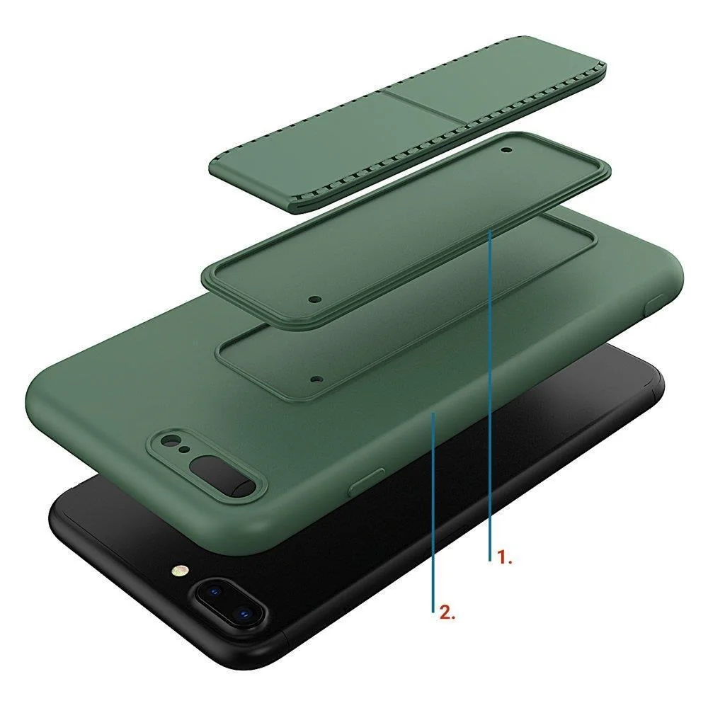 MG Kickstand silikónový kryt na iPhone 11 Pro Max, čierny 