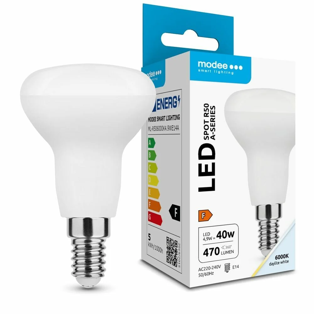 Modee LED žiarovka Spot 7W R50 110° studená biela 470lm A-series (ML-R506000K4,9WE14A)