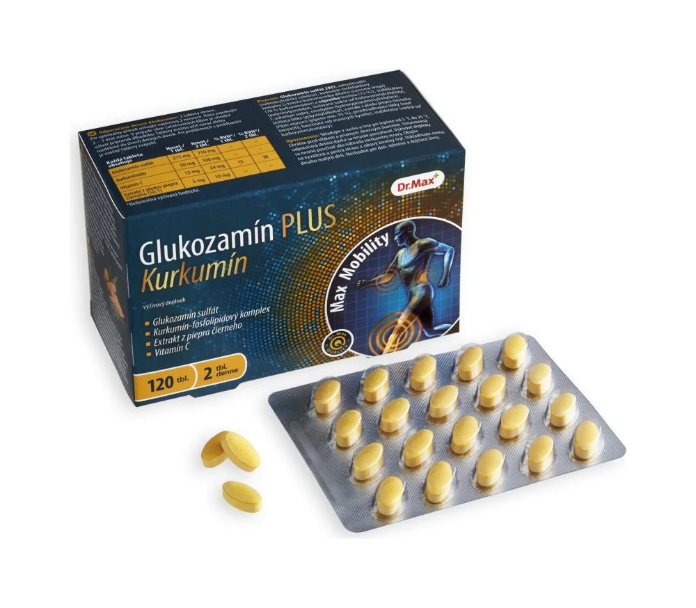 Dr. Max Glukozamín PLUS Kurkumín 1×120 tbl, výživový doplnok