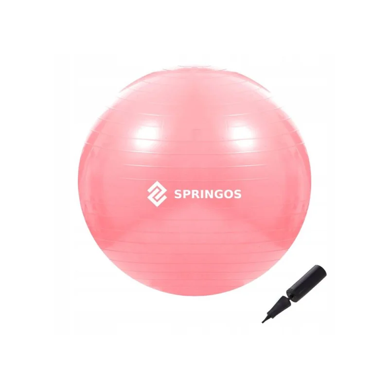 SPRINGOS Gymnastická lopta 75 cm + pumpička SPRINGOS DYNAMIC červená