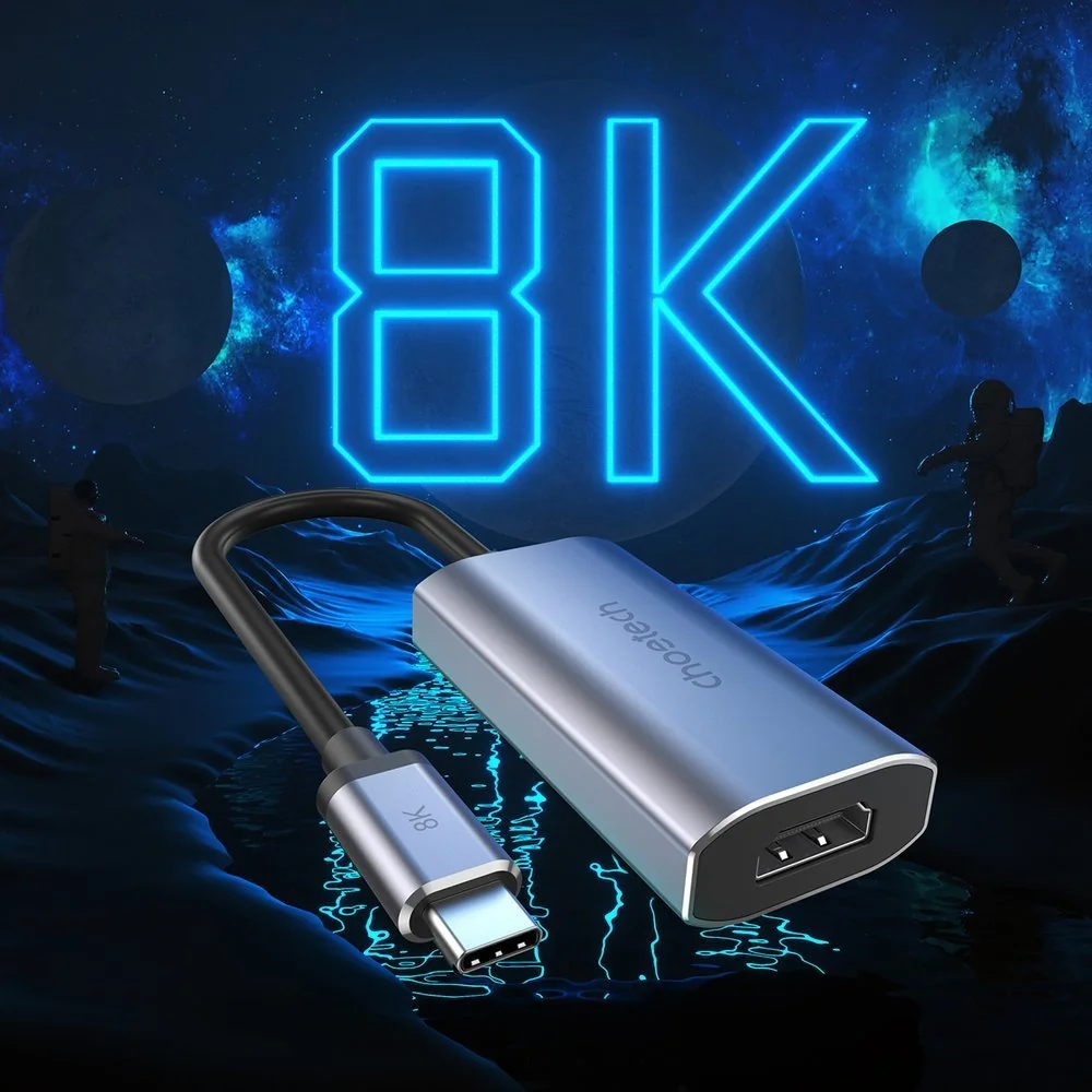 Choetech HUB-H16 adaptér USB-C / HDMI 8K 60Hz M/F, sivý 