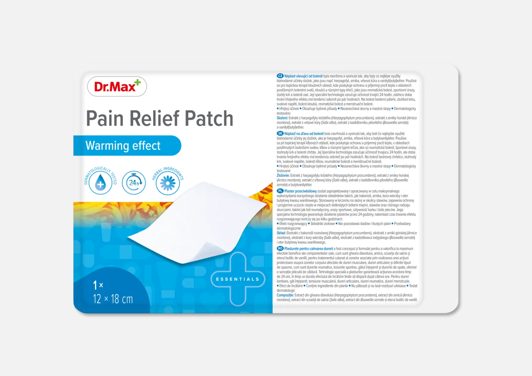 Dr. Max Pain Relief Patch 12 x 18 cm 1×1 ks, náplasť