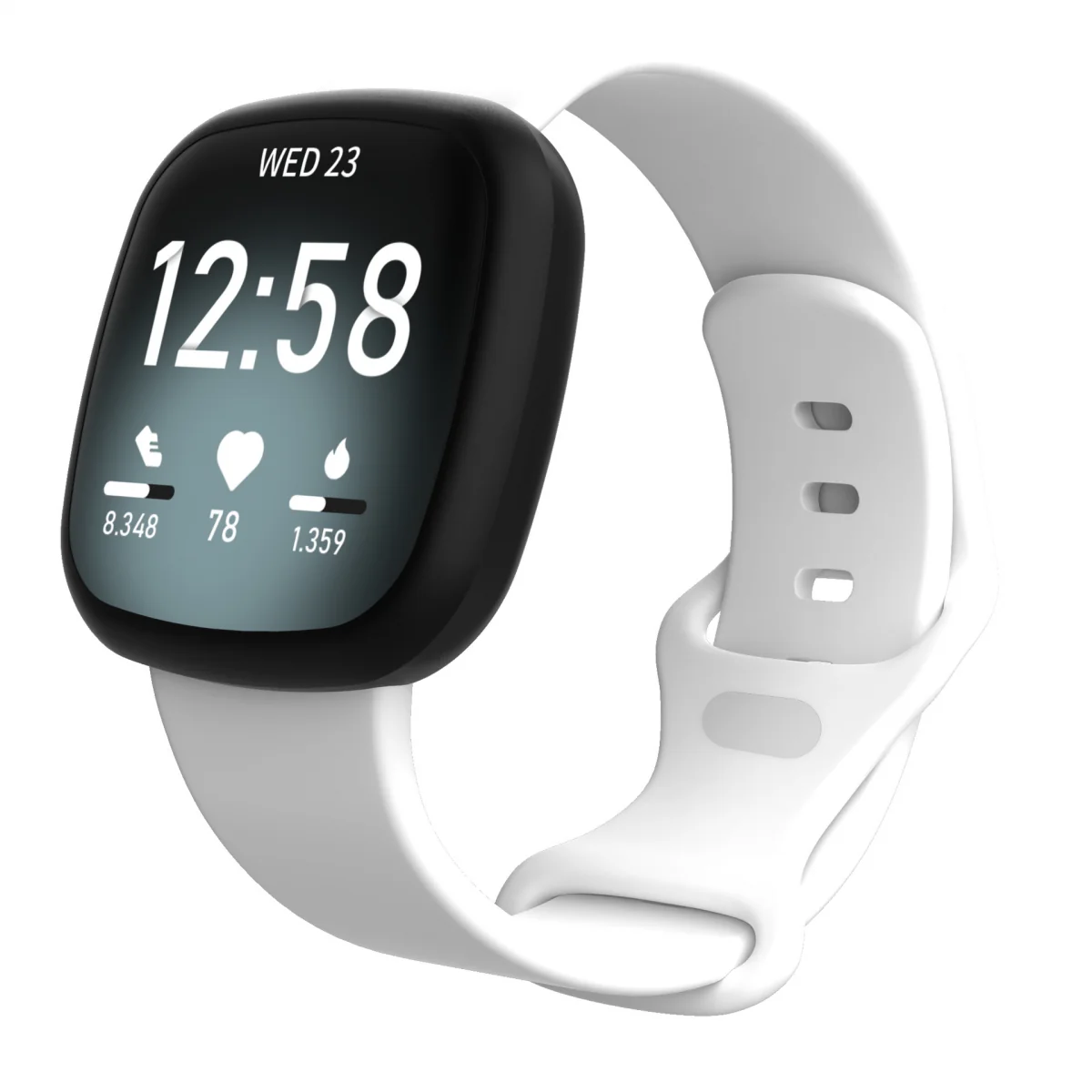 BStrap Silicone (Large) remienok na Fitbit Versa 3, white