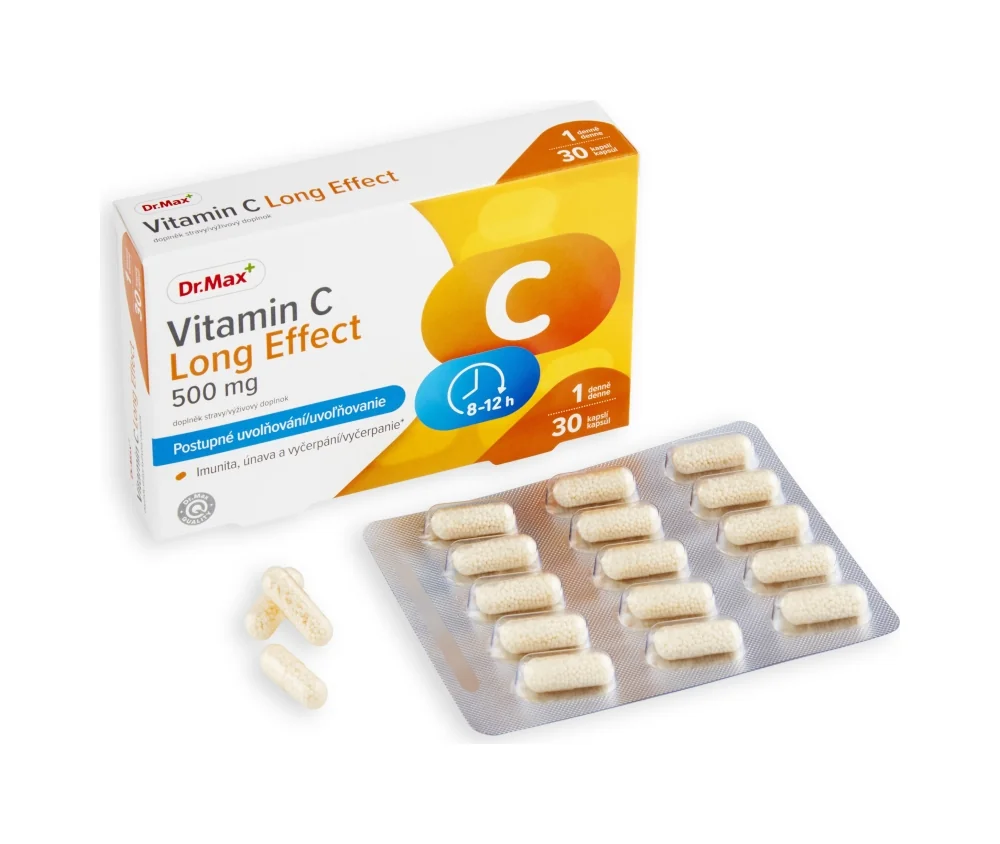 Dr. Max Vitamin C Long Effect 500 mg 1×30 cps, výživový doplnok