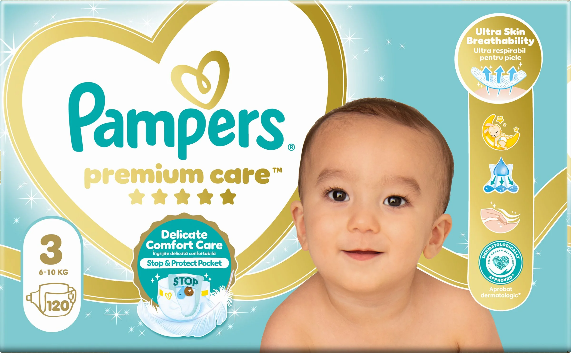 Pampers premium care 3 MIDI Mega Pack 1×120 ks, plienky