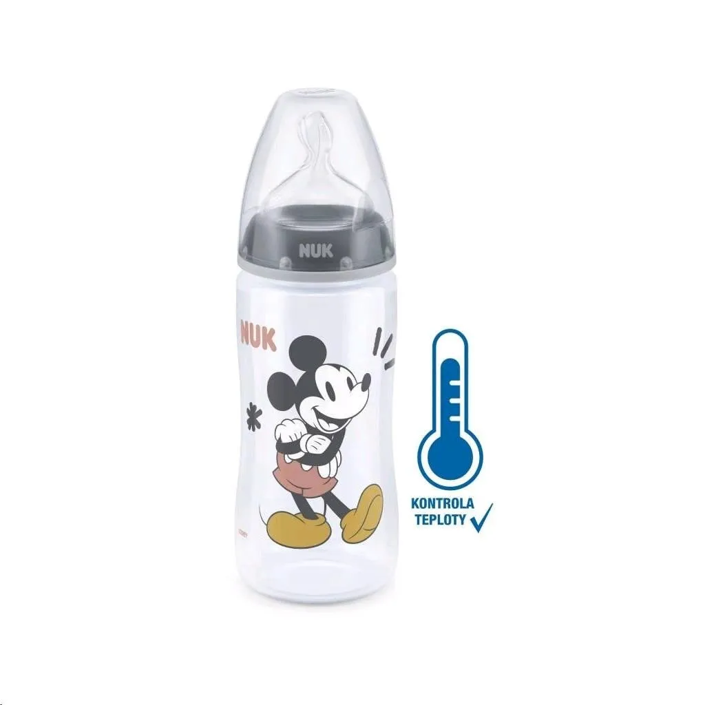 Dojčenská fľaša na učenie NUK Disney Mickey s kontrolou teploty 