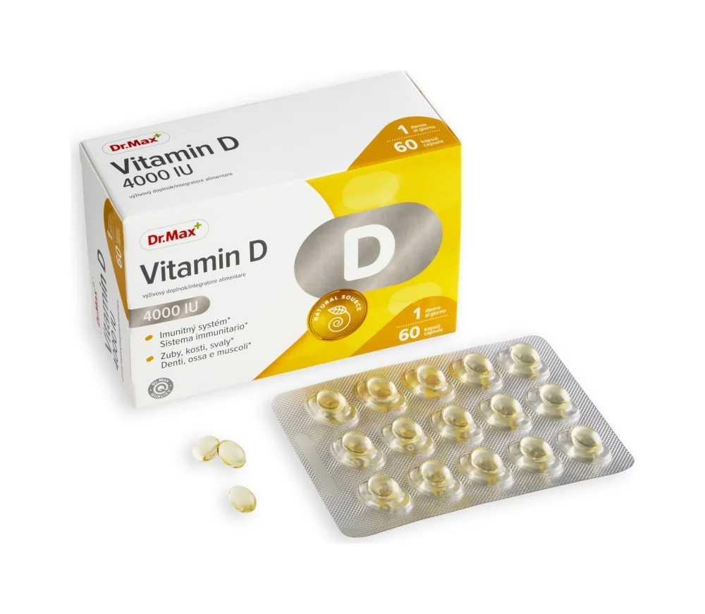 Dr. Max Vitamín D 4000 IU 1×60 cps, vitamín D