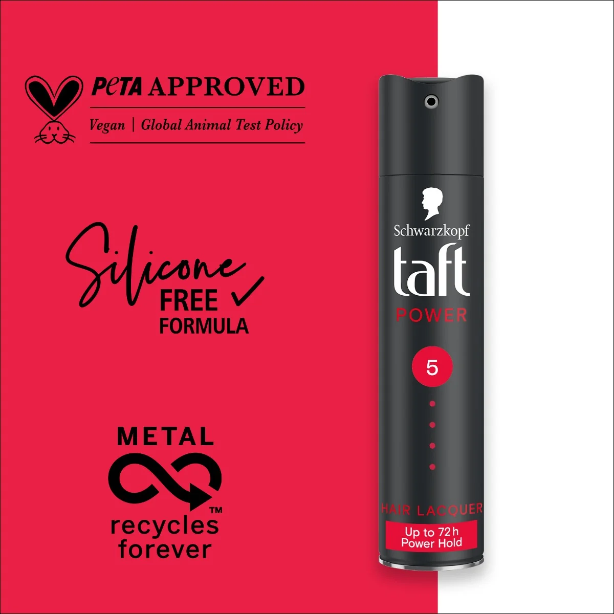 Schwarzkopf Taft Power Caffeine lak na vlasy 1×400 ml, lak na vlasy