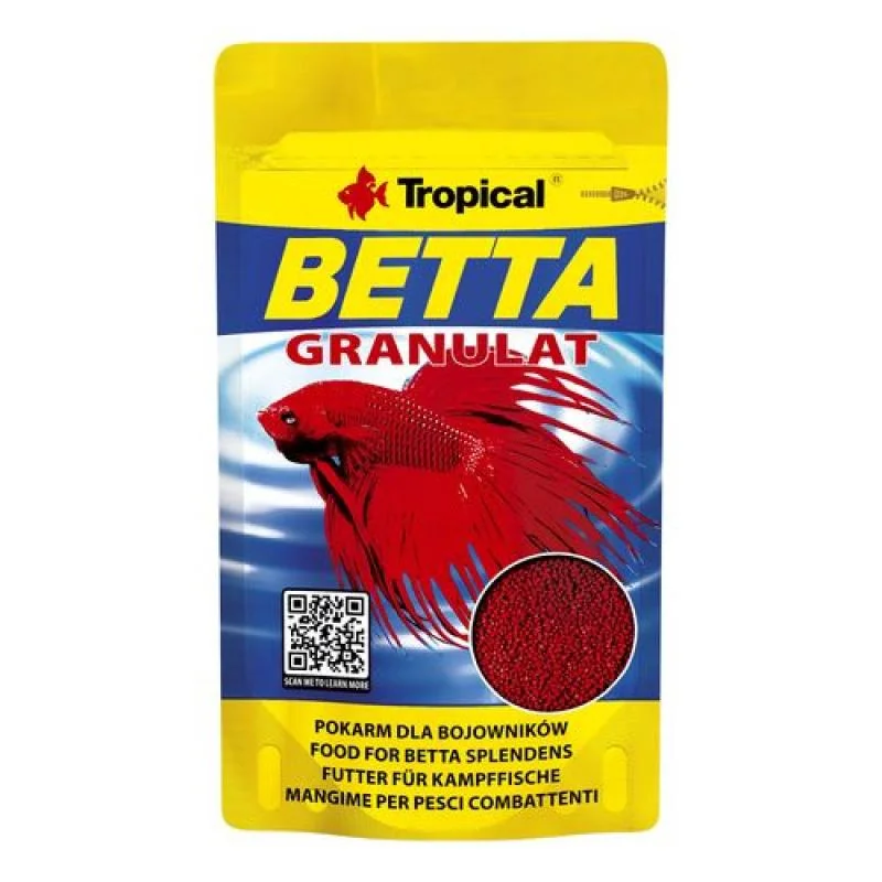 TROPICAL Betta Granulat 10g základné granulované krmivo pre bojovnice a labyrintové ryby 