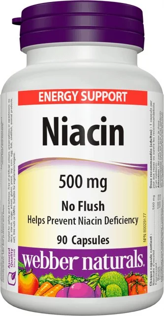 WEBBER NATURALS Niacin B3 500 mg nealergický! 1×90 cps, výživový doplnok