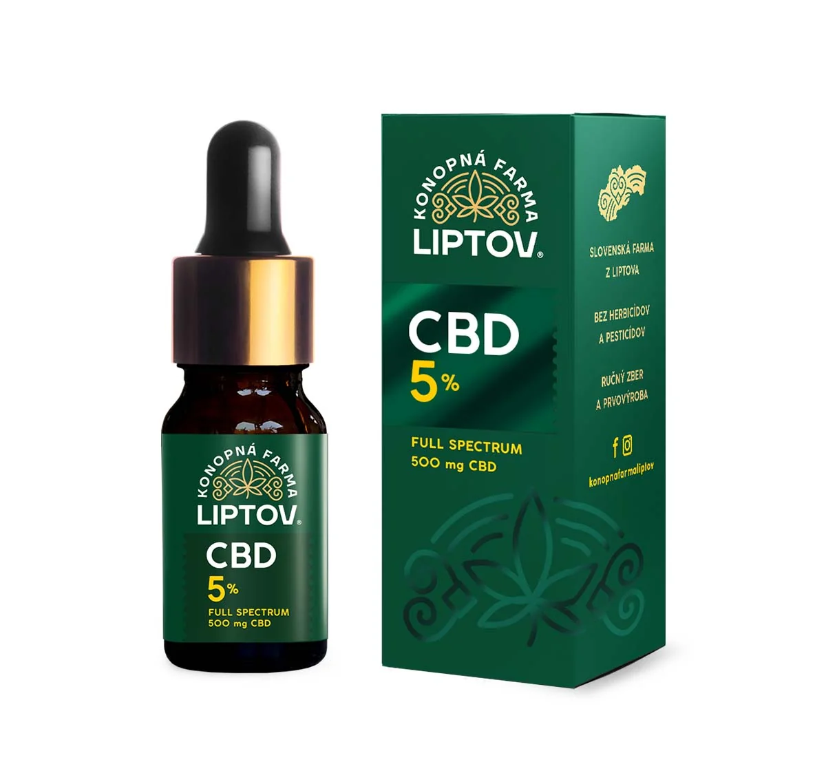 KonopnA farma Liptov CBD OLEJ 5% 10ml