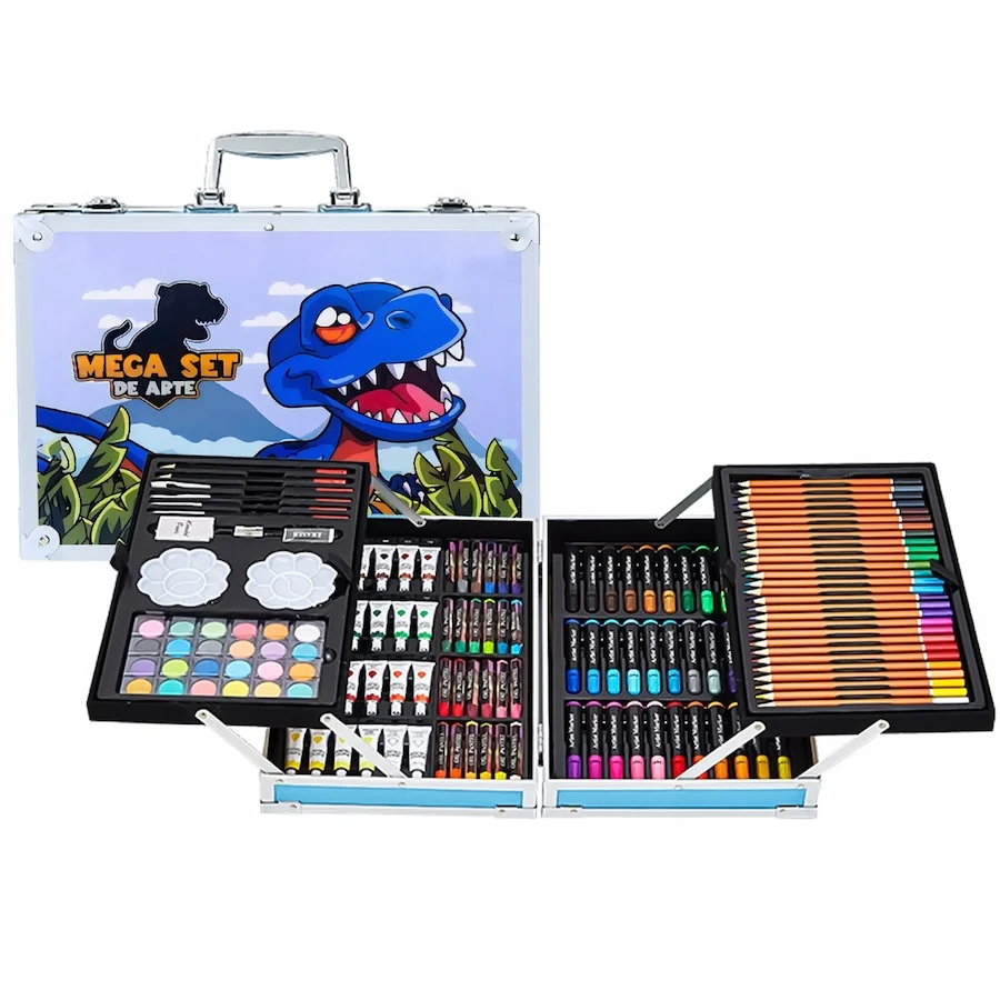 MG Art Suitcase Dino sada pre maľovanie v kufríku pre deti 145ks, modr á