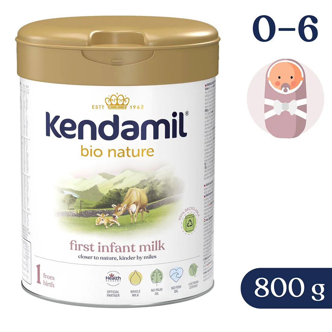 Kendamil BIO Nature 1 (800 g) 1×800 g, detská výživa