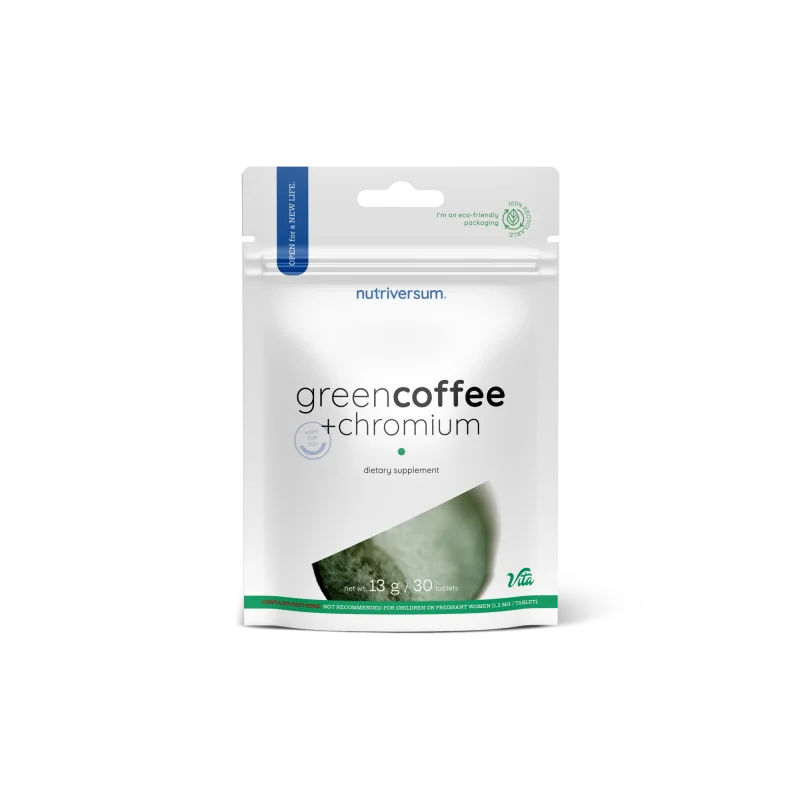 Nutriversum - VITA - GREEN COFFEE + CHROMIUM (zelená káva s chrómom) Veľkosť 30 tabliet