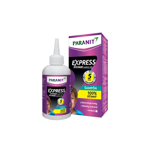 PARANIT Express Šampón + hrebeň 1×100 ml, prípravok proti všiam