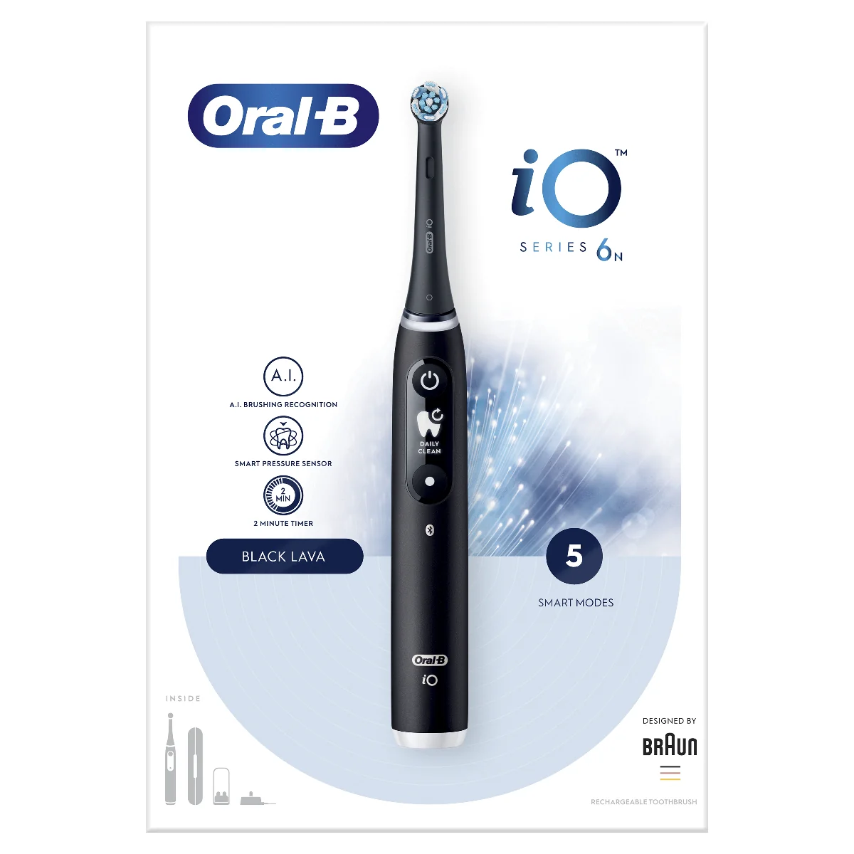 Oral B iO Series 6 Black Elektrická zubná kefka 1×1 ks, elektrická zubná kefka