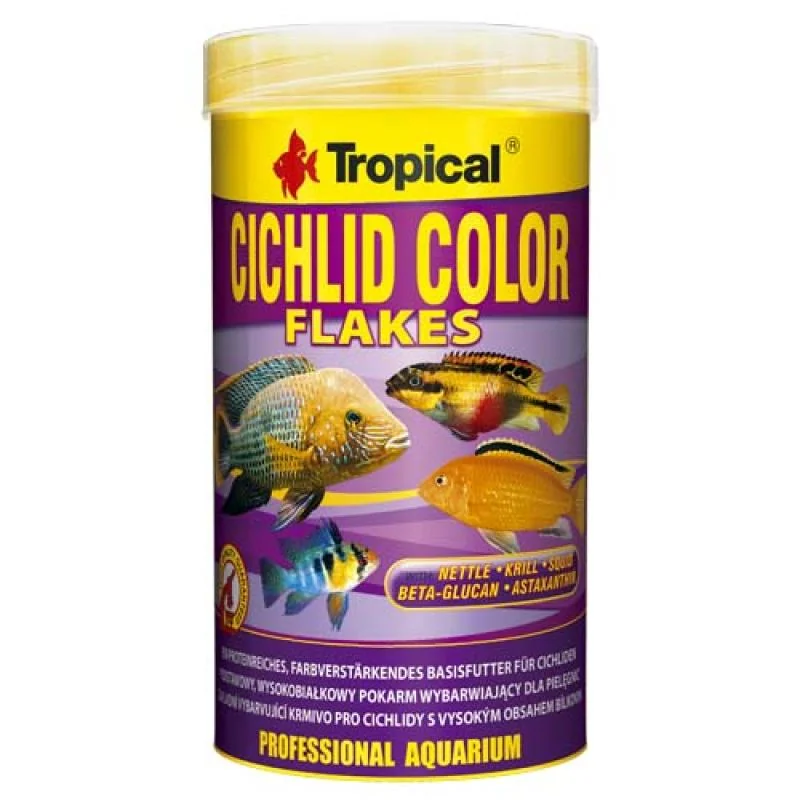 TROPICAL Cichlid Color 250ml/50g základné krmivo s vysokým obsahom bielkovín pre cichlidy 