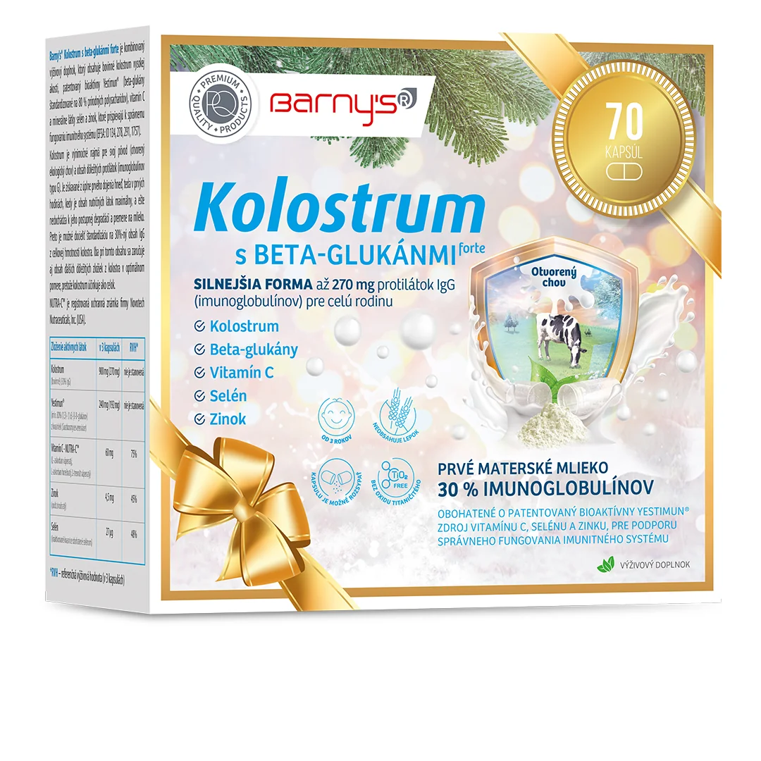 Barny's KOLOSTRUM s beta-glukánmi forte VB24 1×70 cps, výživový doplnok