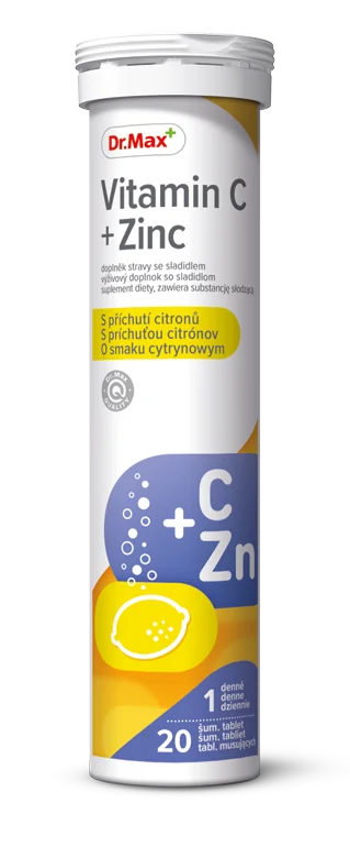 Dr. Max Vitamín C 500 mg + Zinok 1×20 šumivých tabliet