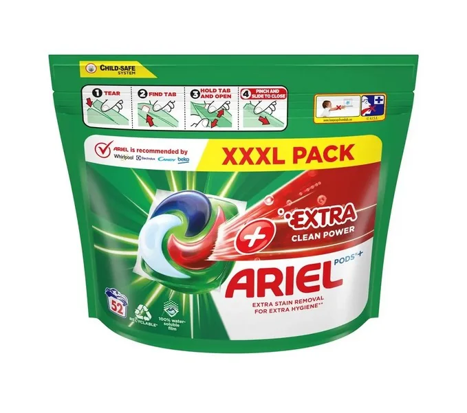 Ariel All-in-1 PODS Extra clean, Gélové Kapsuly Na Pranie, 52 Praní 1×52ks, Gélové Kapsuly Na Pranie