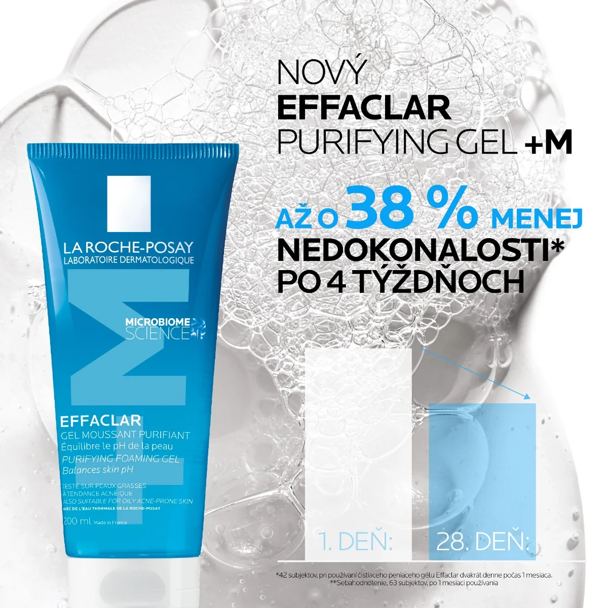 LA ROCHE-POSAY Effaclar Čistiaci penivý gél na mastnú a citlivú pleť 200 ml 1×200 ml, čistiaci gél