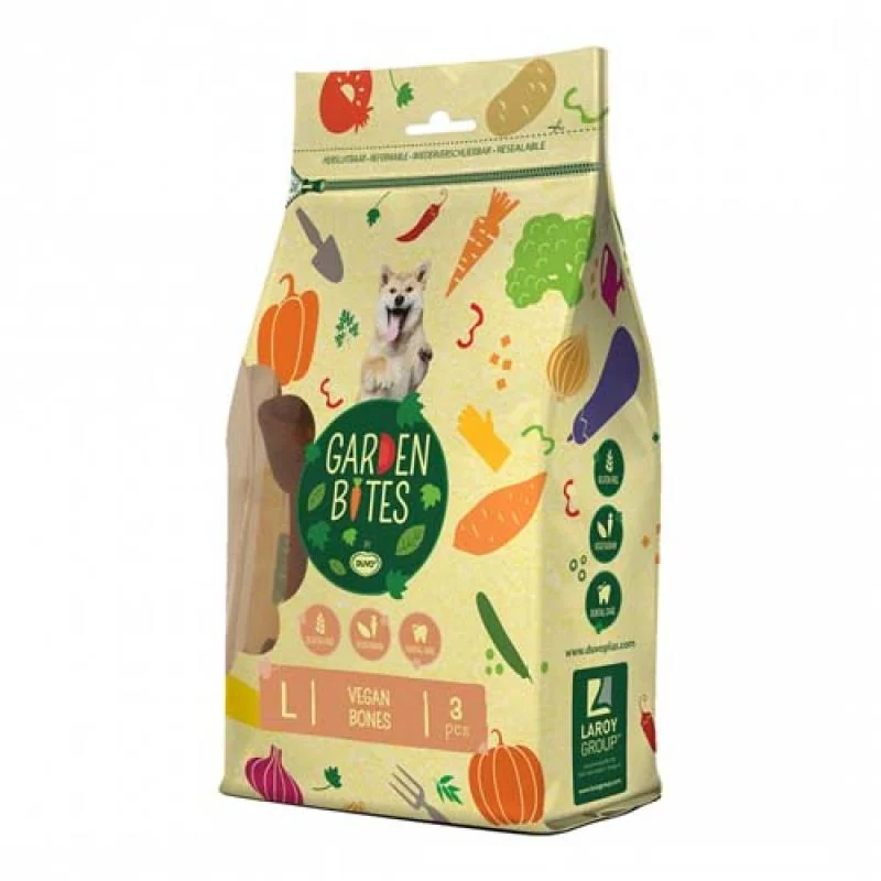 DUVO+ Garden Bites Vegan Bones 14,5cm/270g  3ks  dentálne kosti vrecko 