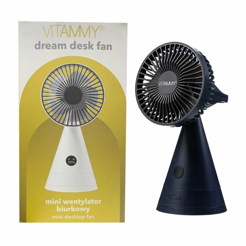 VITAMMY Dream desk fan,  USB mini stolný ventilátor, čierny 