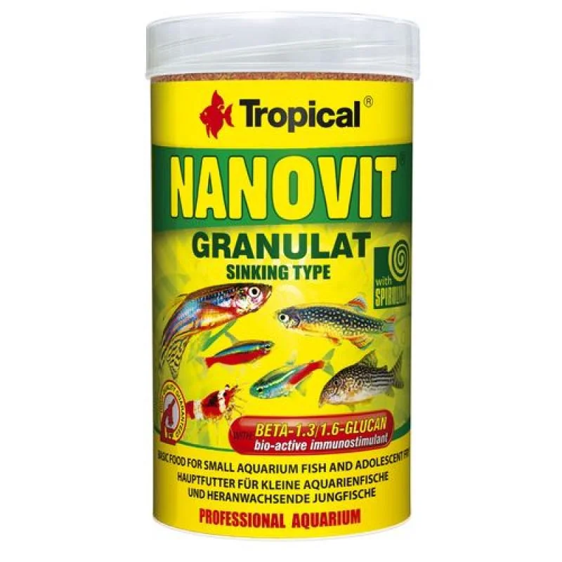 TROPICAL Nanovit Granulat 250ml/175g granulované krmivo pre malé akváriové ryby