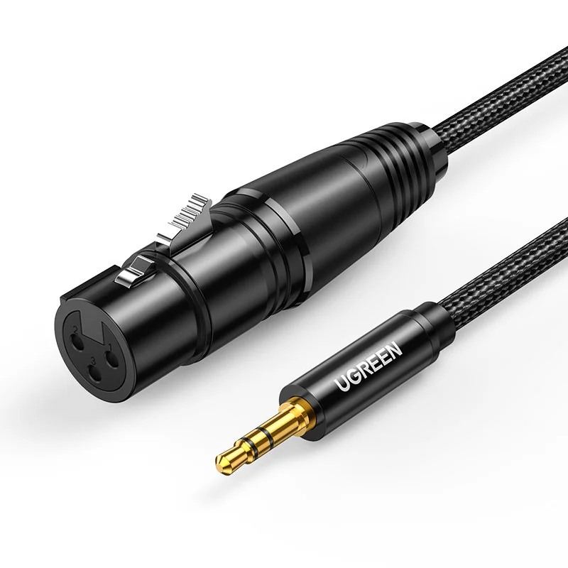 Ugreen AV182 audio kábel 3.5mm mini jack / XLR 1m, čierny 